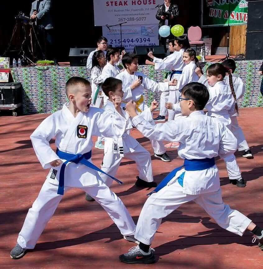Children performing at a community event